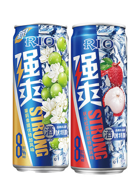 RIO锐澳330ml强爽8度微醺3度清爽5度预调鸡尾酒果味酒气泡酒2罐装