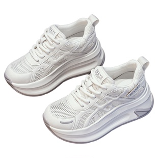 厚底8CM增高阿甘鞋小个子女鞋2026新款网面透气时尚百搭轻便鞋子