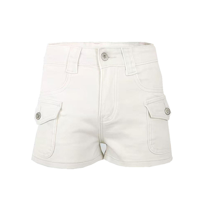 辣妹奶白纯欲低腰牛仔短裤