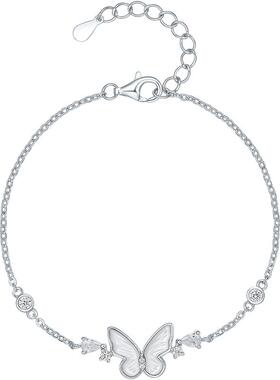 周六福S925银手链女蝴蝶结手饰百搭时尚送女友节日礼物