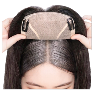 天空树递针假发片女头顶真发全真人发遮白发补发发片无痕刘海假发