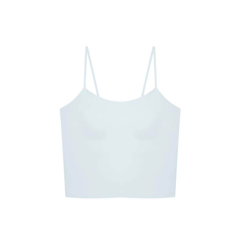 ubras搭搭bra一字领白色吊带背心带杯女上衣内衣文胸内搭外穿凉感