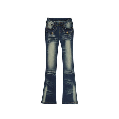 美式vibe辣妹复古水洗牛仔裤