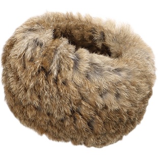 兔毛围脖女冬季皮草帽子围巾保暖毛绒编织空顶弹力发带脖套真毛