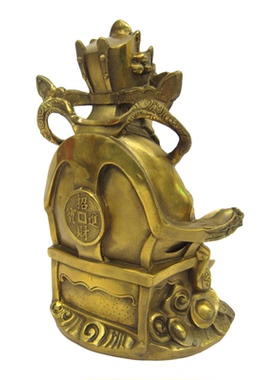 财神财帛星君托元宝纯铜像黄铜质