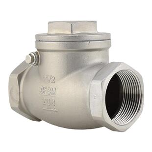 304不锈钢内螺纹旋启卧式止回阀止逆阀耐高温单向阀4分DN15 20 25