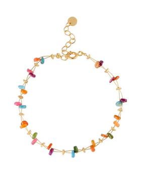 S925银多彩天然石轻奢低糖色手链