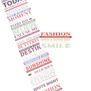 文字胶带手账贴纸英文中文装饰用品字母标题可撕离分装贴文具英语字体手杖带和纸胶带字素特油手帐胶带