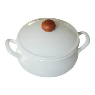 日本进口野田珐琅锅pochka搪瓷双耳带盖汤锅炖锅一人食单柄奶锅