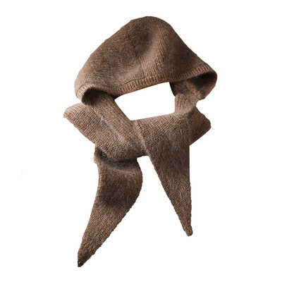 巴拉克拉法帽子围巾一体女款2025新款冬季羊毛三角羊绒小围脖连帽