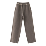 美式复古400G重磅加绒水洗散边休闲长裤宽松垂坠感运动直筒卫裤男