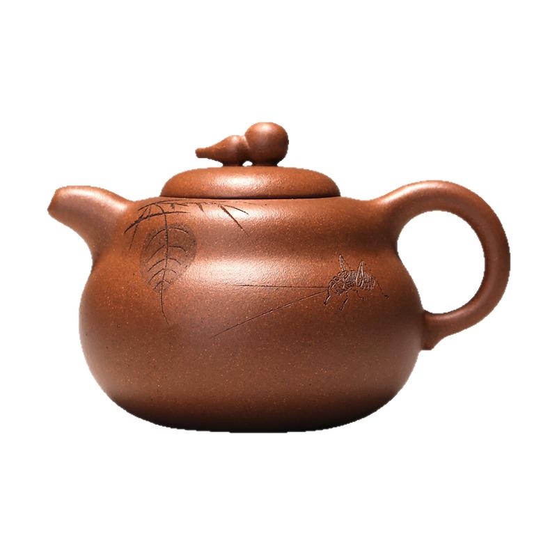纯手工一水堂文人刻绘老段泥茶具