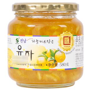 全南韩国进口蜂蜜柚子茶580g尝鲜装0脂秋冬冲饮冷热皆宜可做果酱