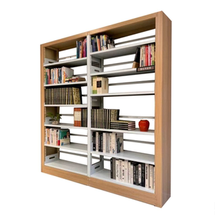 豫佰亨正品家用图书馆钢制书架客厅落地置物架儿童储物木纹铁艺柜