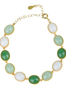 新中式仿和田玉手链女轻奢创意设计高级感多巴胺彩色多宝手饰品女