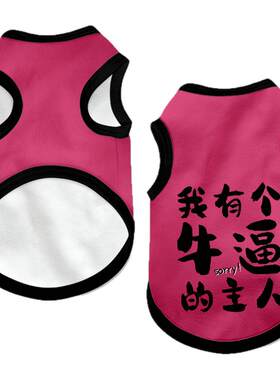 黑粉文字别烦美女发财宠物背心