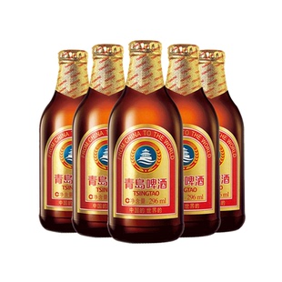 青岛啤酒金质小棕金熟啤整箱296ml*24瓶11度德国风味黄啤日期新鲜