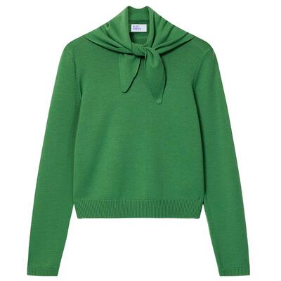 BLUE ERDOS 春季新时尚优雅圆领套衫（可拆卸三角巾）B256D0023