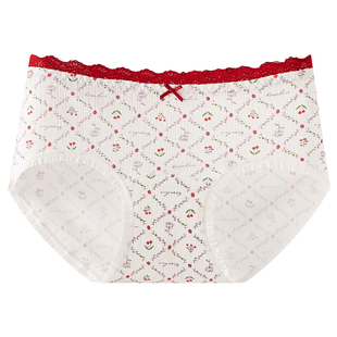 古今A类内裤女纯棉10A抑菌全棉裆本命年少女碎花透气亲肤三角短裤