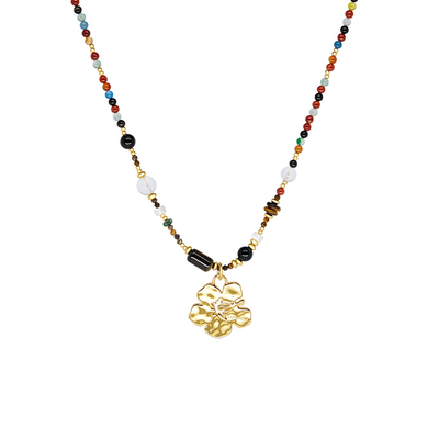 LAZY CIRCLES缤纷海岛扶桑花项链女多彩梦幻岛度假风多巴胺串珠链