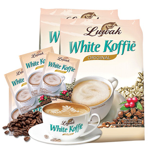 Luwak猫斯露哇印尼进口白咖啡 饮料速溶咖啡5分甜400g+3分甜400g