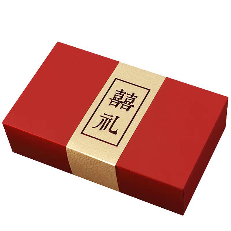 结婚喜糖盒大号婚礼喜茶礼盒可放烟盒子空盒中式宝宝满月喜饼盒