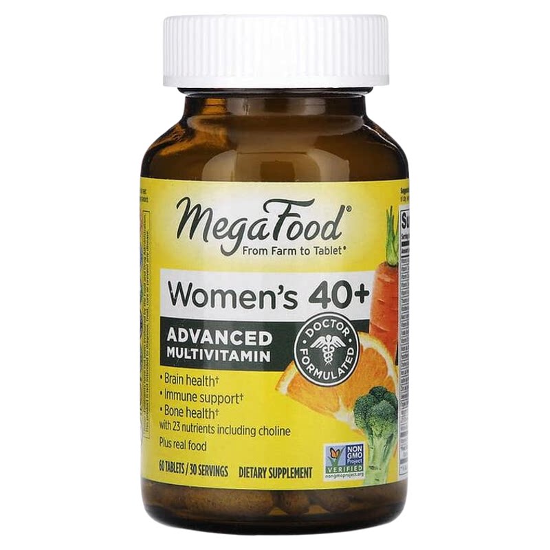 MegaFood女性40+复合维生素多种综合维矿物质片骨骼好气色抵御力