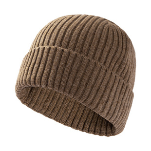 路瓦帽子男士2026新款冬季纯羊毛保暖毛线帽户外运动防寒针织帽潮