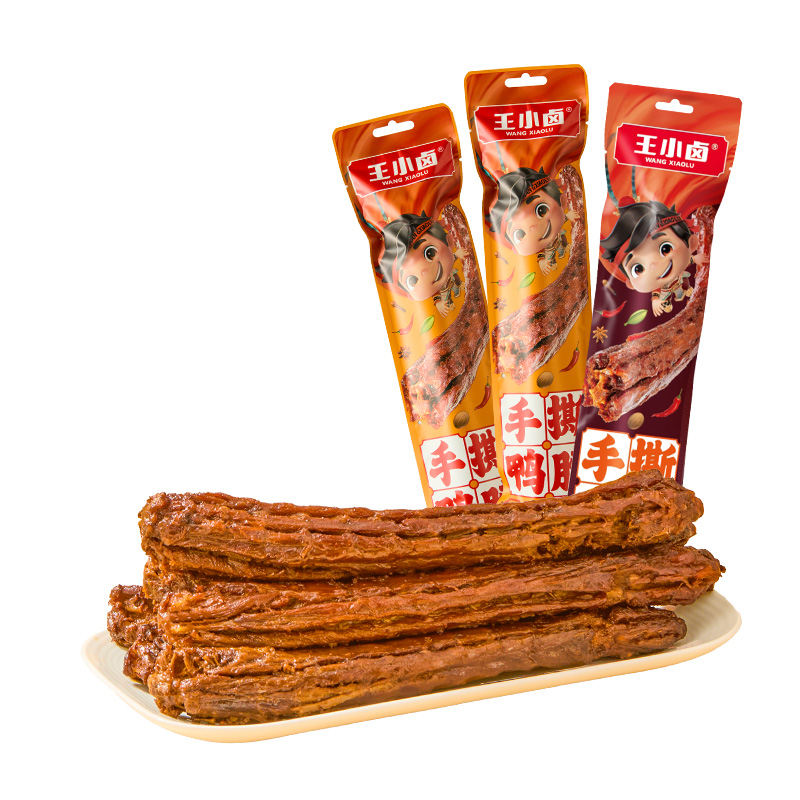 王小鹵風(fēng)干休閑小吃美味追劇包裝獨(dú)立小零食食品鹵味鴨脖