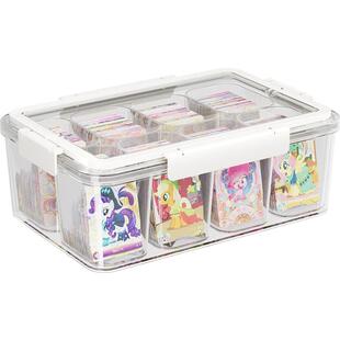 卡片收纳盒小马宝莉透明带分格卡牌整理盒子哪吒奥特曼小卡收纳盒