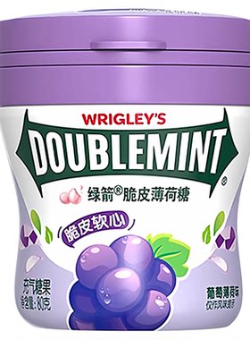 绿箭薄荷糖葡萄味脆皮软心瓶装