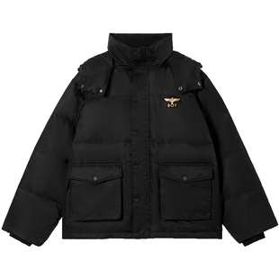 【极寒系列】BOYLONDON冬男女同款黑色连帽宽松保暖羽绒服N28903