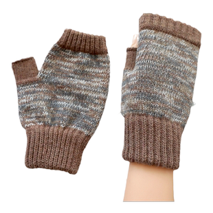 瑞迪卡欧秋冬季女士羊毛毛线针织半露指触屏学生写字开车保暖手套