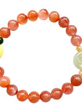 鞠婧祎同款南红玛瑙手链女款高级小众百搭简约手串应援送闺蜜礼物