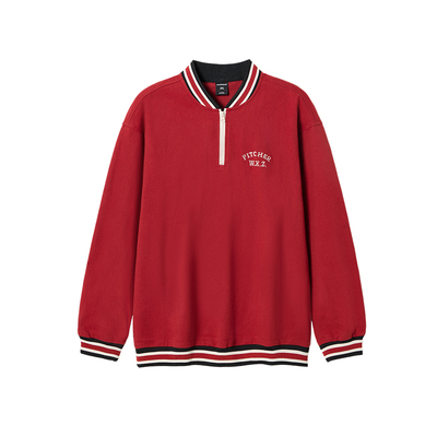 韦恩泽维尔休闲棒球领卫衣绣花