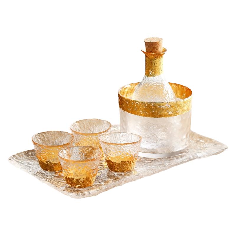金箔白酒杯清酒壶套装玻璃分酒器