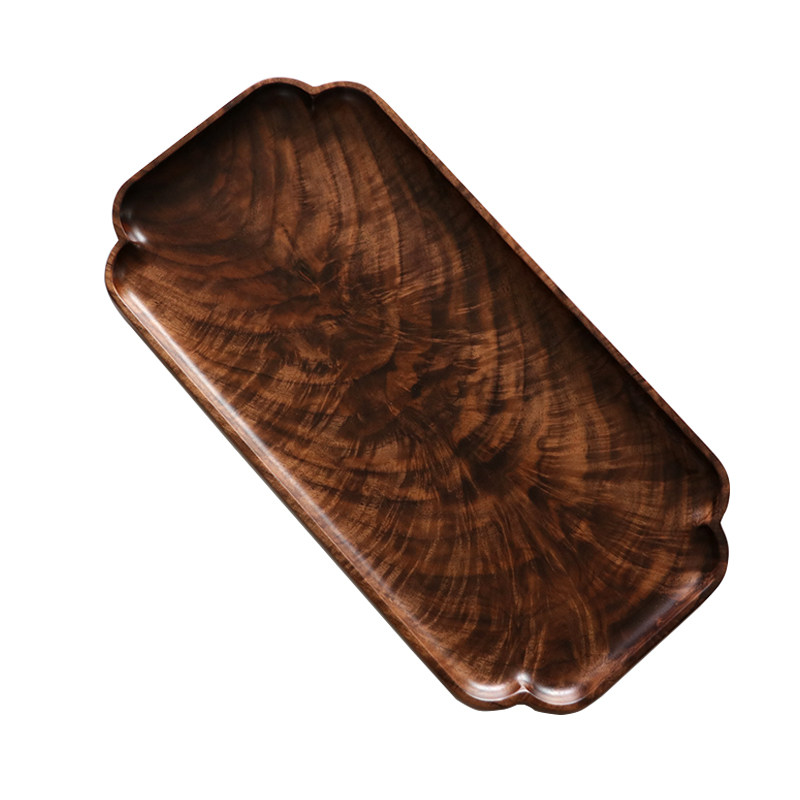 不凡木逸黑胡桃黑金纹茶盘