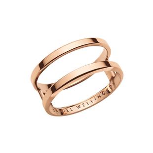 情人节礼物DW戒指情侣款 ELAN双环戒指玫瑰金色戒指简约几何设计