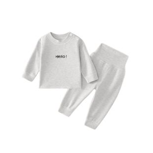 婴儿秋衣秋裤德绒保暖内衣高腰裤春秋男女宝宝睡衣秋冬季分体套装