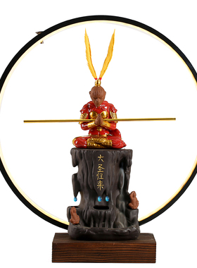 中式风倒流香炉斗战胜佛客厅桌面