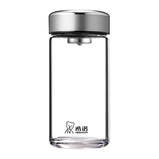 希诺新款2026高颜值玻璃水杯男士家用高端泡茶杯子耐高温单层加厚