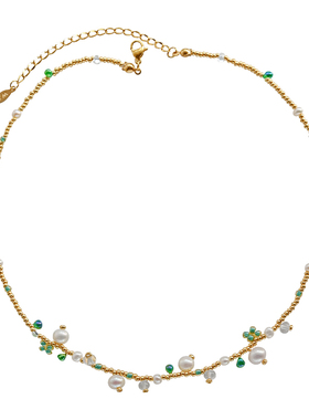 whatever串珠森系仙女气质项链女