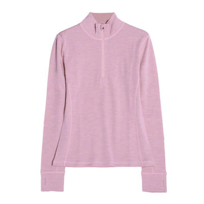 100%美利奴羊毛户外女半拉链长袖