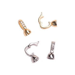 包14k金珍珠项链扣头配件万用扣diy收尾卡扣手链串珠钢丝线接头扣