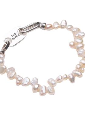 Riverine Adara「流晖」异型巴洛克米珠淡水珍珠首饰S925银饰手链