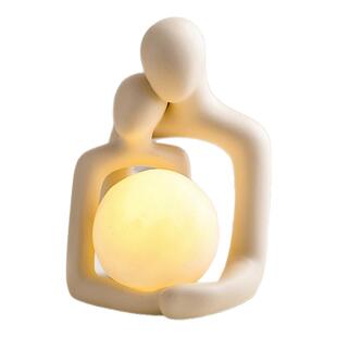 艺术情侣小夜灯床头柜装饰品摆件卧室家居创意轻奢结婚礼物送新人