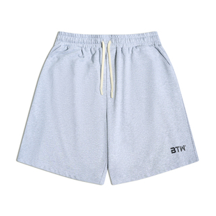 BTW打褶休闲短裤男夏新款潮牌美式重磅篮球运动宽松抽绳五分裤子