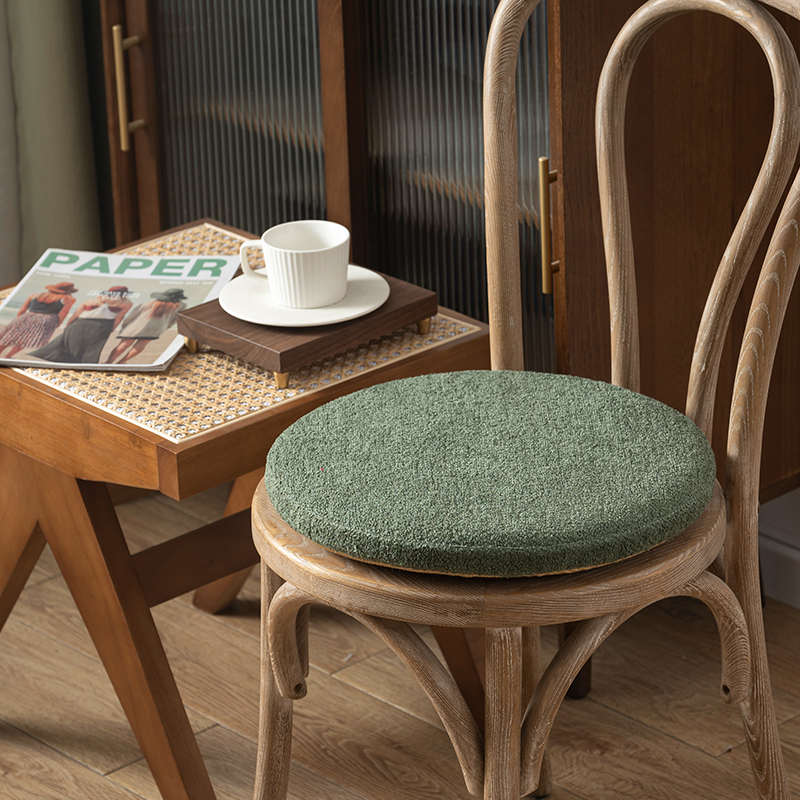 泰迪绒圆形坐垫记忆棉地上卡座榻榻米蒲团餐椅凳子防滑垫久坐不累