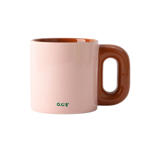 OCE多巴胺胖胖杯陶瓷马克杯500ml水杯撞色亮色早餐大容量牛奶杯子