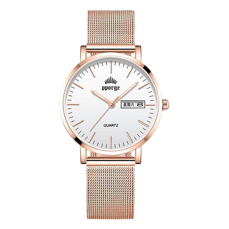 手表女简约百搭初高中学生小众ins风防水女表考试静音石英表
